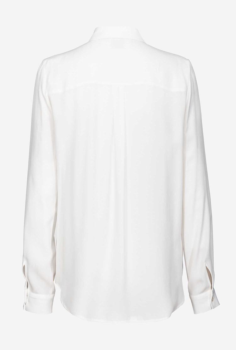 White Women's Pinko Breast Pocket Shirts | Ireland-14690389