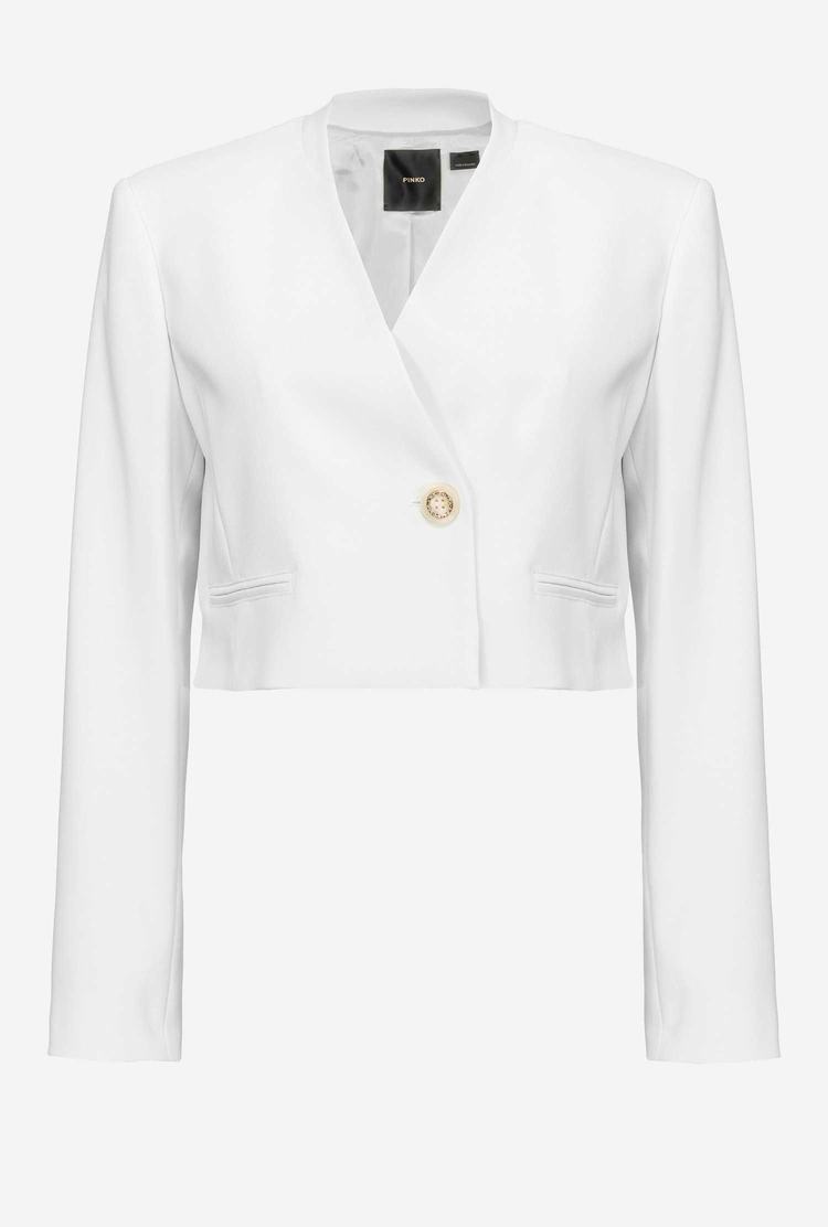 White Women\'s Pinko Cropped Blazers | Ireland-16938549