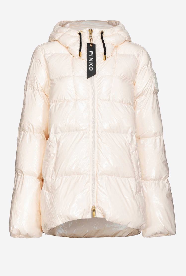 White Women's Pinko Crystal Nylon Jackets | Ireland-97530249