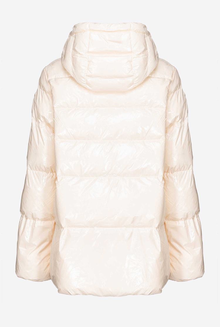 White Women's Pinko Crystal Nylon Jackets | Ireland-97530249