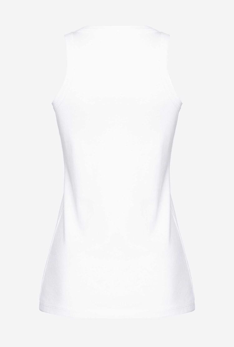 White Women's Pinko Embroidery Tanks | Ireland-94251679