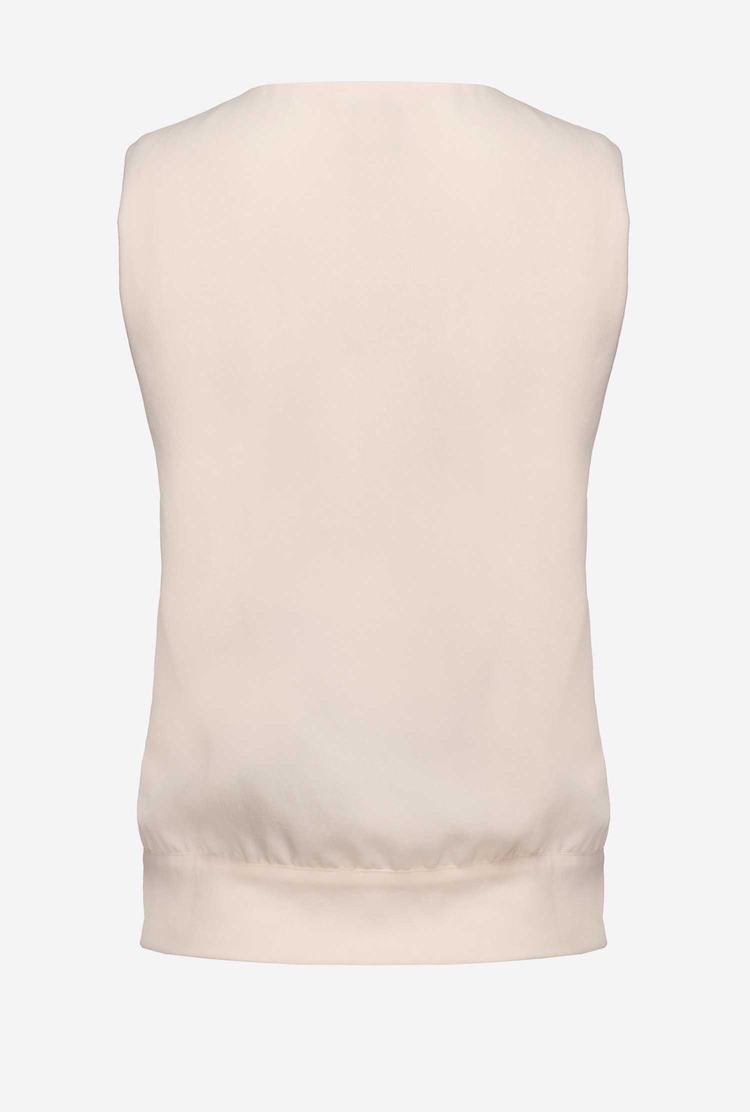 White Women's Pinko Flowing Crepe Tanks | Ireland-79452819