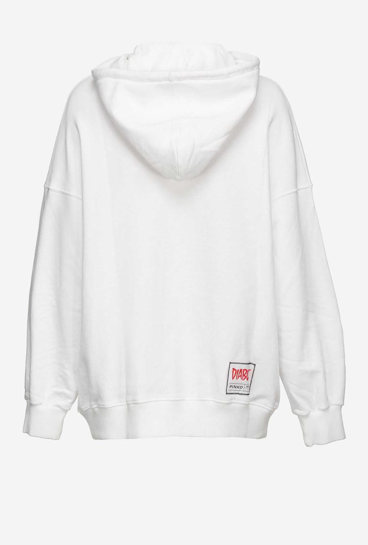 White Women's Pinko Full-zip Diabolik Sweatshirt | Ireland-43218579