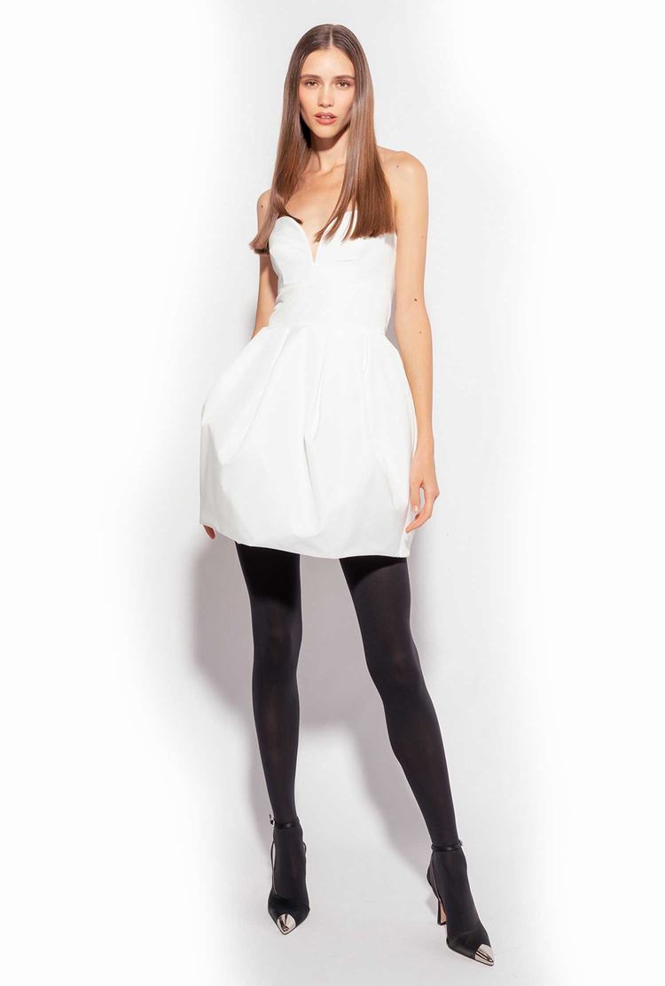 White Women's Pinko Galleria Taffeta Mini Balloon Dress | Ireland-31452699