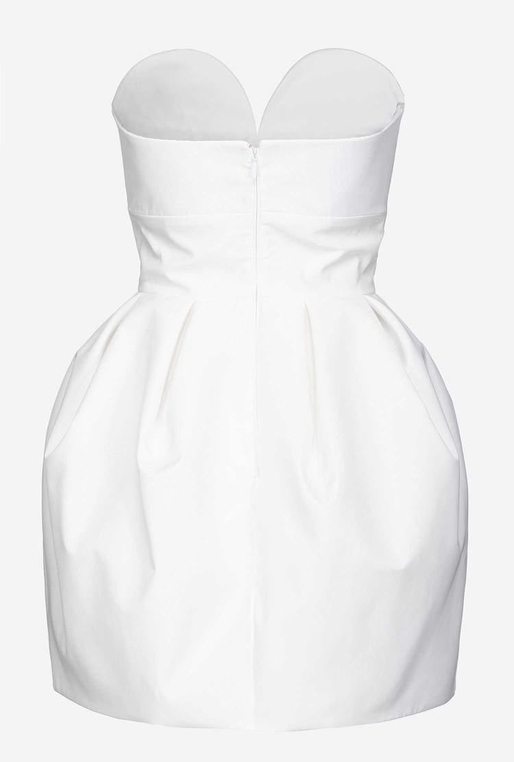 White Women's Pinko Galleria Taffeta Mini Balloon Dress | Ireland-31452699