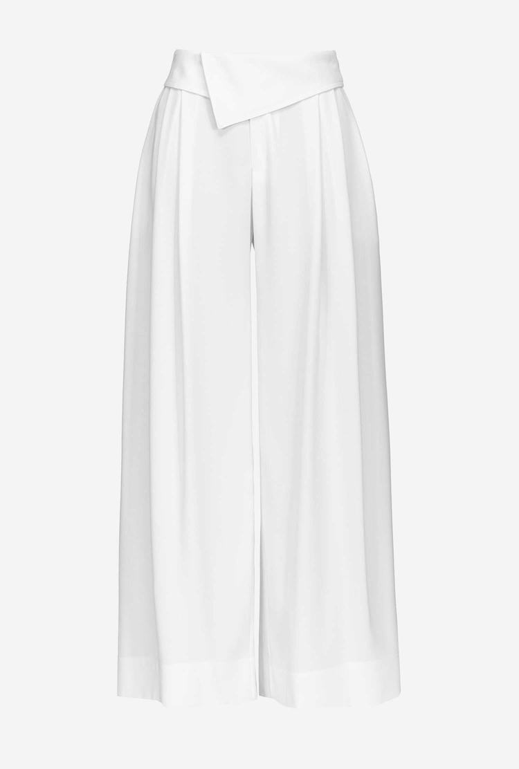 White Women's Pinko Galleria Wide-leg Pants | Ireland-26791549