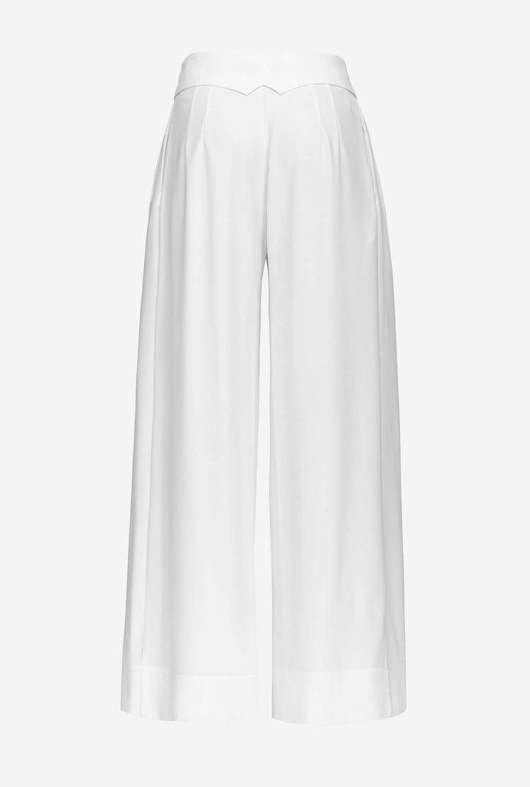 White Women's Pinko Galleria Wide-leg Pants | Ireland-26791549