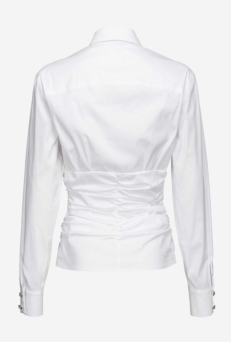 White Women's Pinko Gathering Shirts | Ireland-67928409