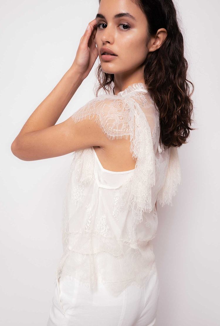 White Women's Pinko Lace Tanks | Ireland-34821709