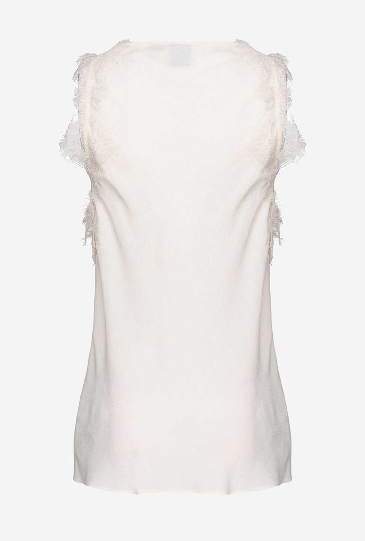 White Women's Pinko Lace Tanks | Ireland-87254969