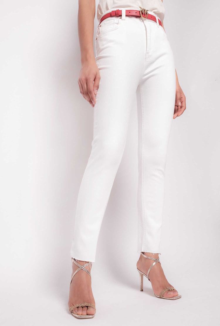 White Women's Pinko Love Birds Jeans | Ireland-28453979