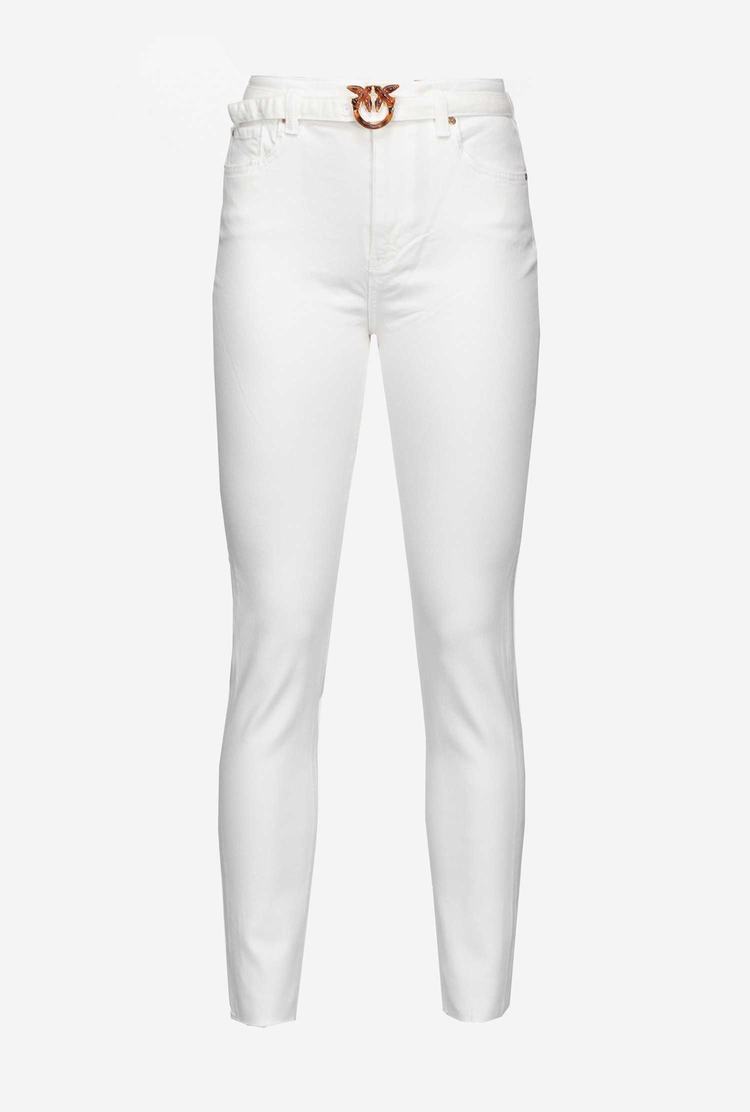 White Women's Pinko Love Birds Jeans | Ireland-28453979