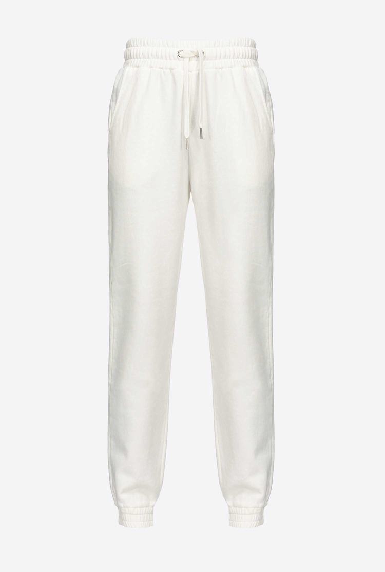 White Women's Pinko Love Birds Logo Pants | Ireland-17452369