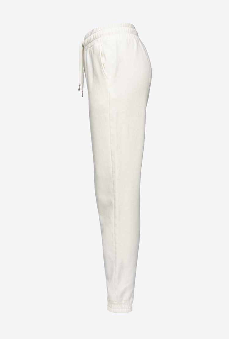 White Women's Pinko Love Birds Logo Pants | Ireland-17452369