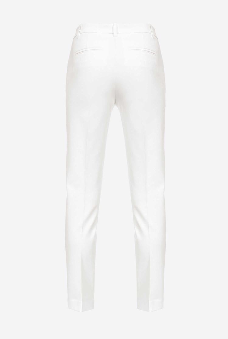 White Women's Pinko Milano-knit Cigarette Pants | Ireland-08264979