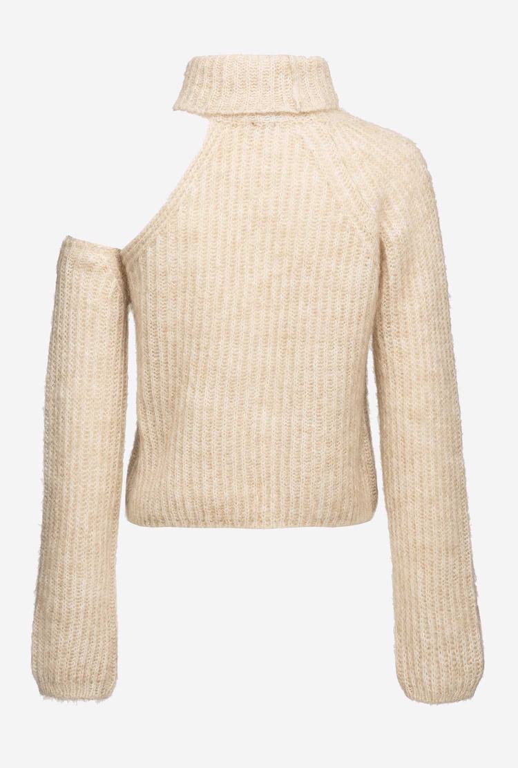 White Women's Pinko Open Shoulder Sweaters | Ireland-24316789