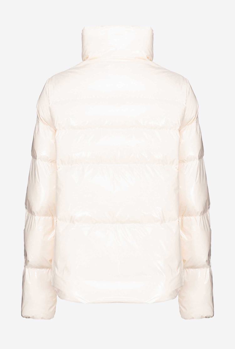 White Women's Pinko Padded Crystal Nylon Jackets | Ireland-12380979