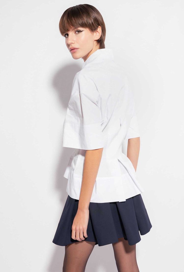 White Women's Pinko Reimagine Poplin Shirts | Ireland-52860439