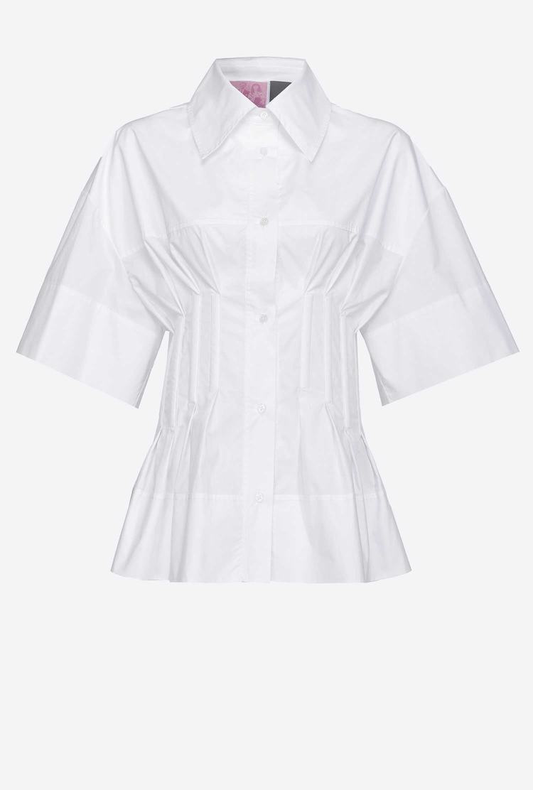 White Women's Pinko Reimagine Poplin Shirts | Ireland-52860439