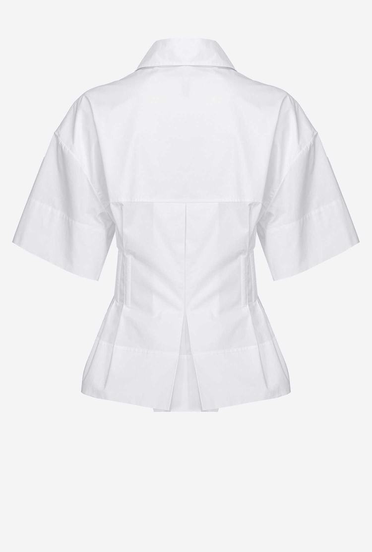 White Women's Pinko Reimagine Poplin Shirts | Ireland-52860439