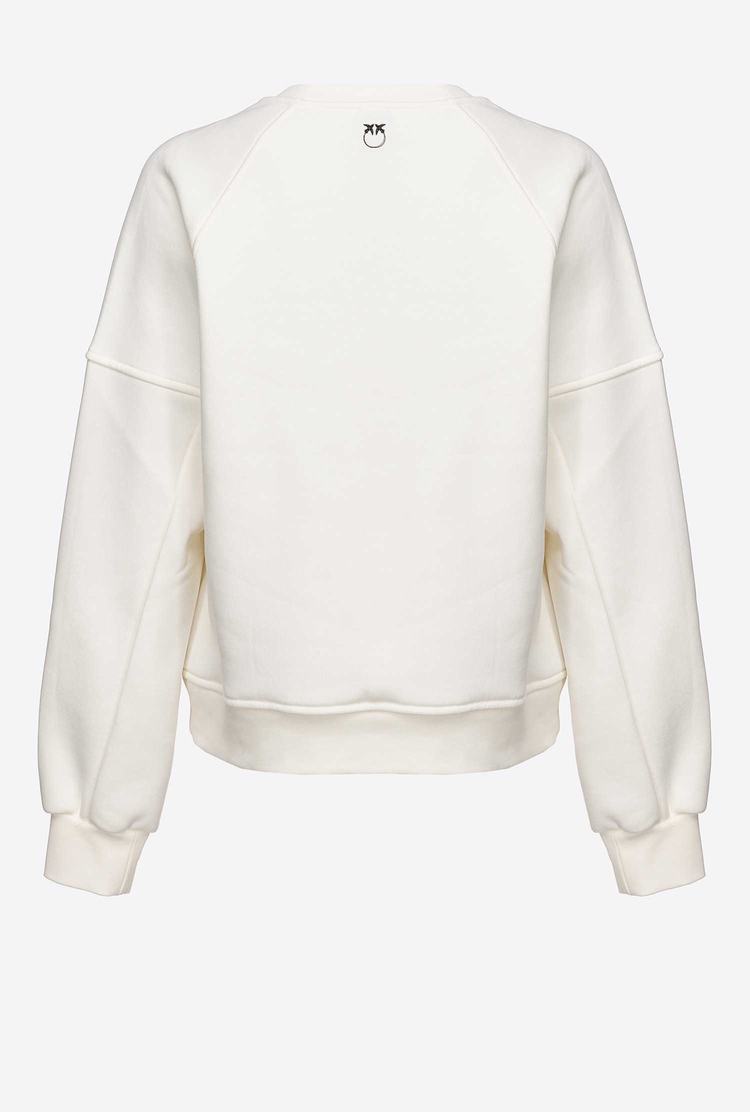 White Women's Pinko Shiny Fringing Sweatshirt | Ireland-43125769