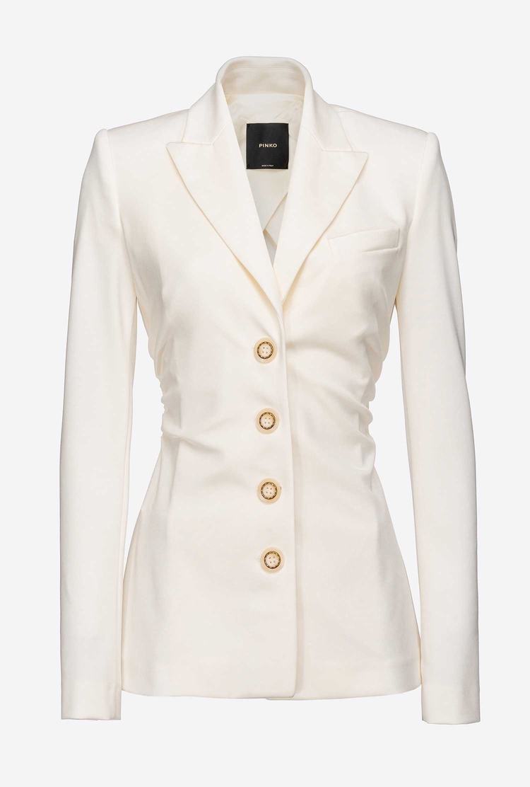 White Women's Pinko Slim-fit In Technical Fabric Blazers | Ireland-16943029