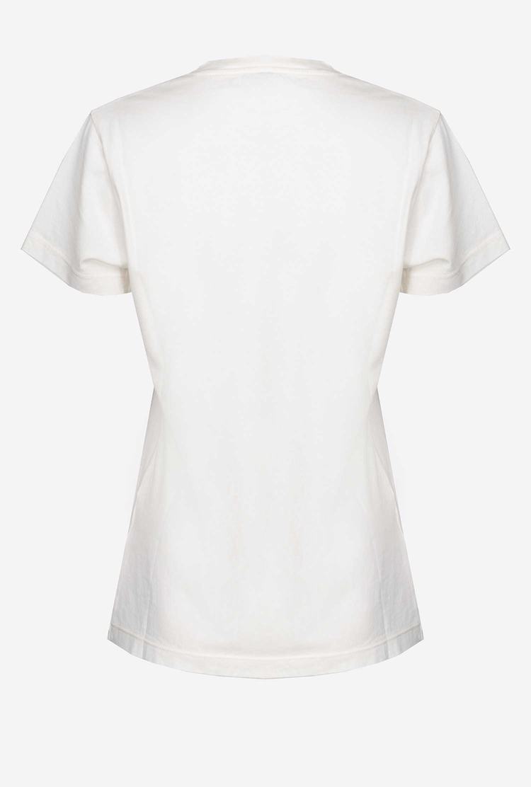 White Women's Pinko Spotted Heart T Shirts | Ireland-04693859