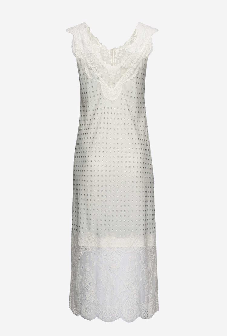 White Women's Pinko Studded Mini Dress | Ireland-17284369