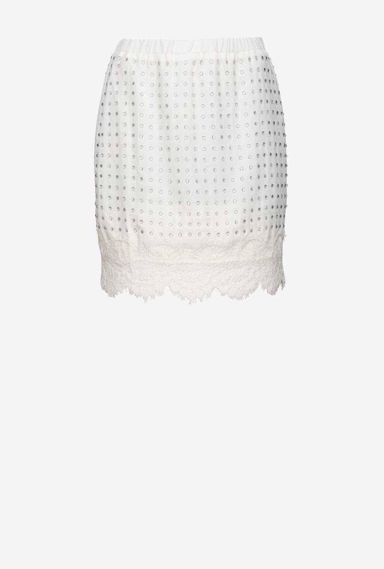 White Women's Pinko Studded Mini Skirts | Ireland-30418279