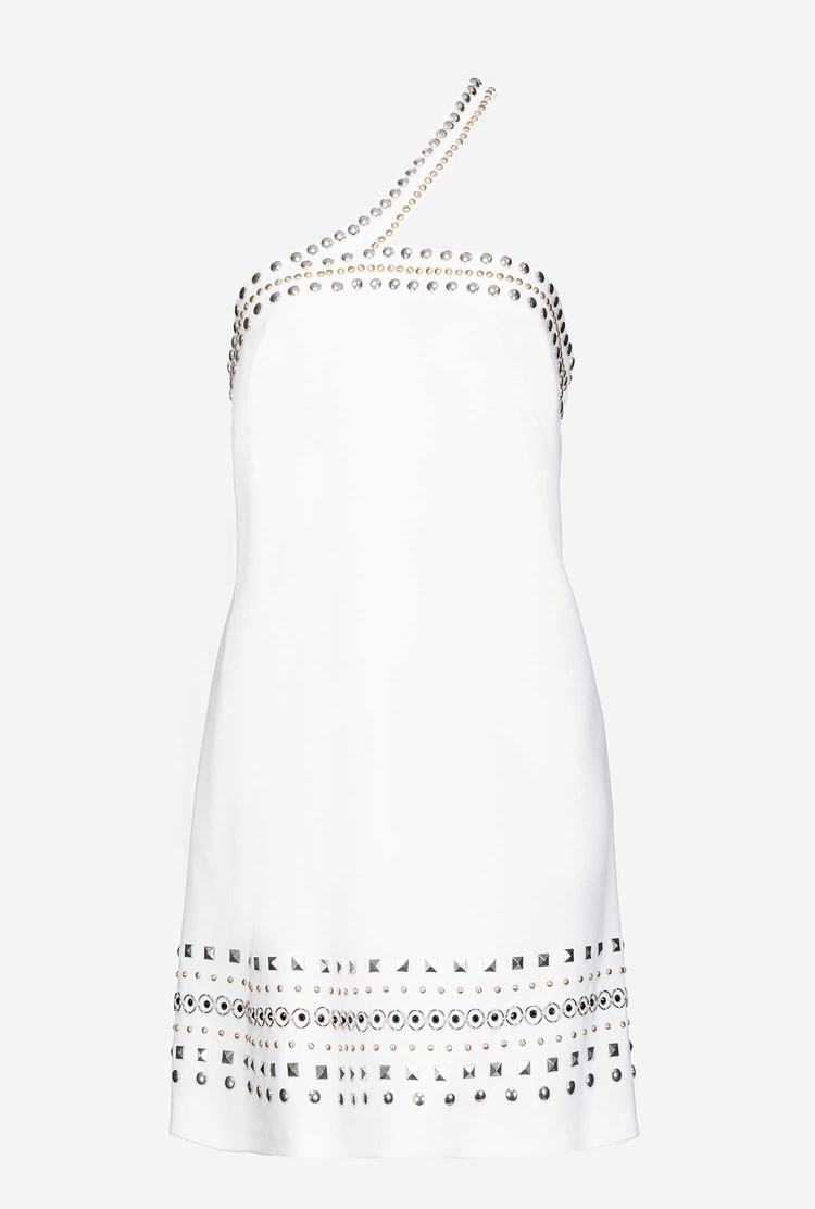 White Women's Pinko Studs Dress | Ireland-35042919