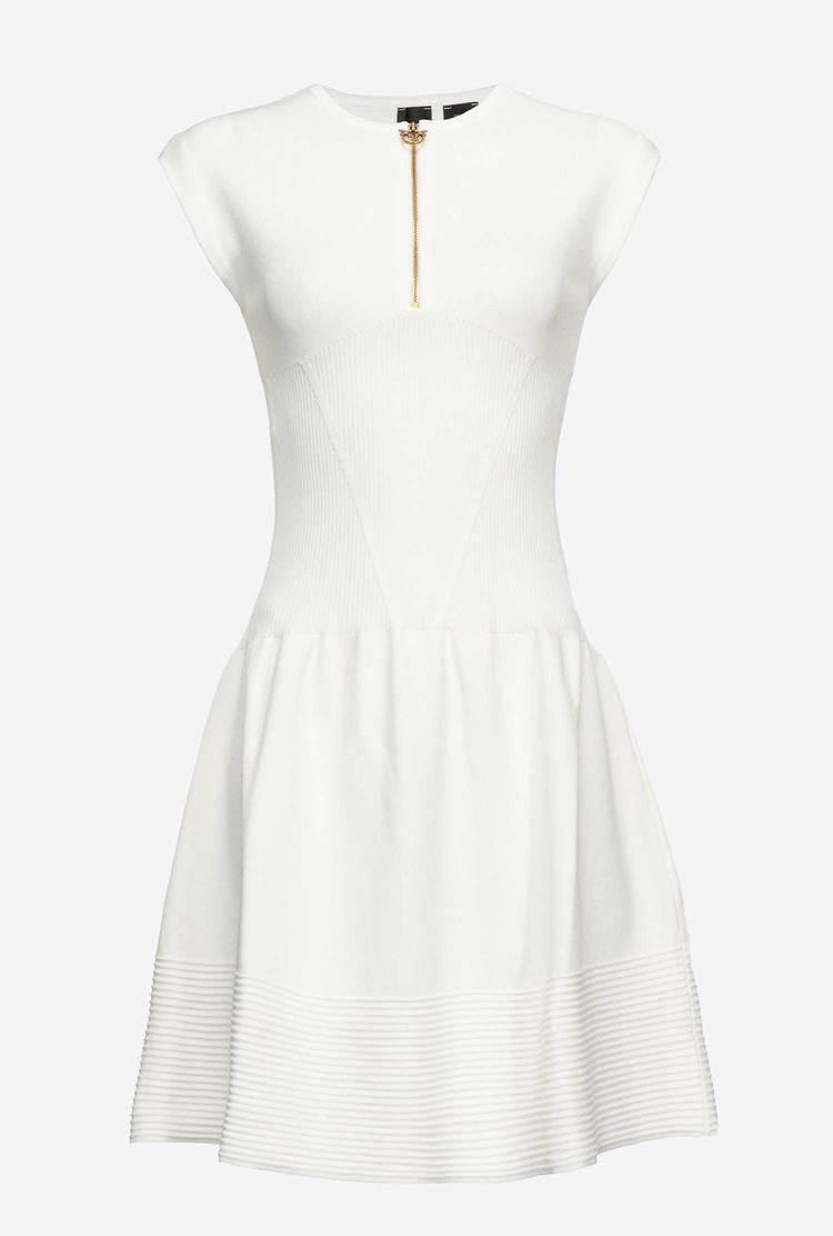 White Women's Pinko Zip Dress | Ireland-64950819