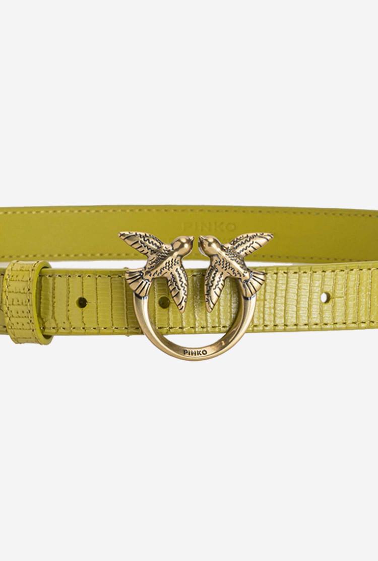 Yellow Gold Women's Pinko Lizard Print Belts | Ireland-14568299