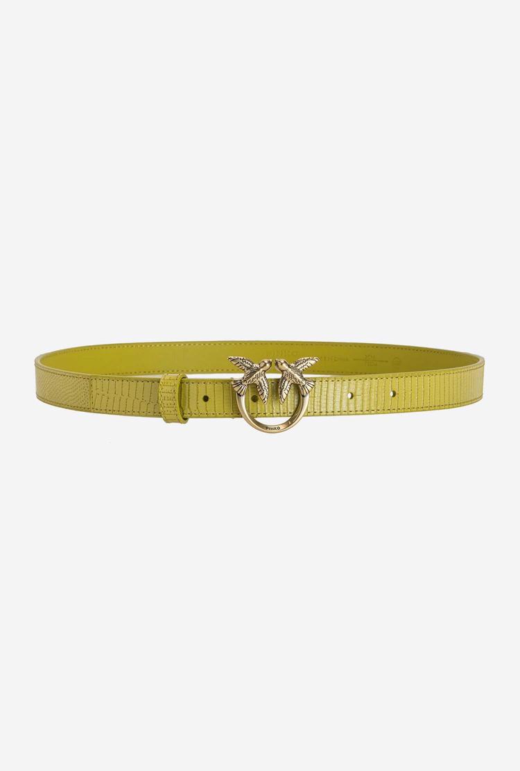 Yellow Gold Women\'s Pinko Lizard Print Belts | Ireland-14568299