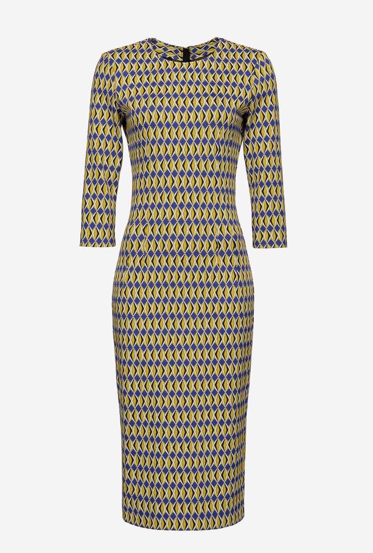 Yellow/Purple Women's Pinko Geometric Motif Dress | Ireland-87162499