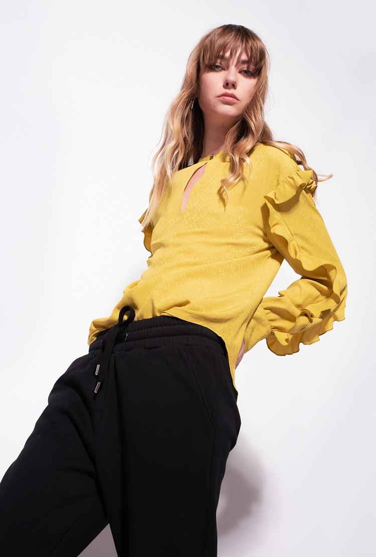 Yellow Women's Pinko Logo Shirts | Ireland-01853949