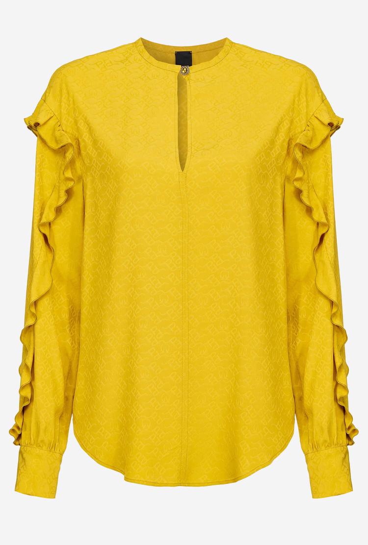 Yellow Women's Pinko Logo Shirts | Ireland-01853949