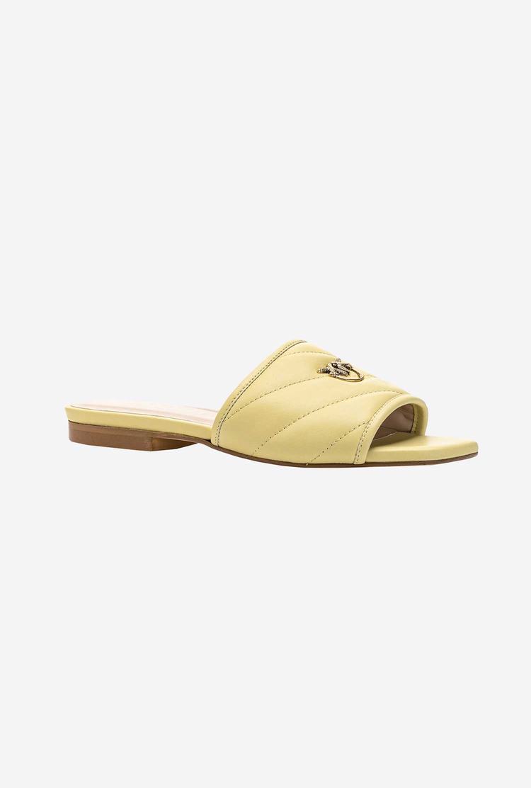 Yellow Women's Pinko Nappa Slippers | Ireland-71304659