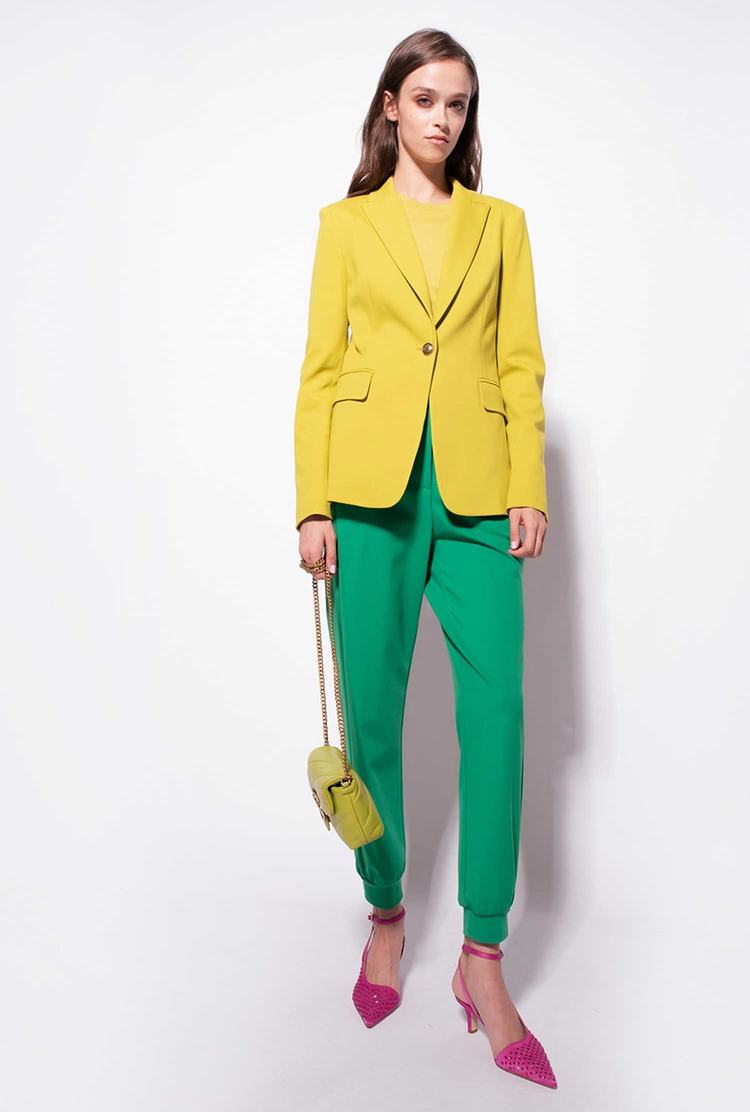 Yellow Women's Pinko Single-breasted Blazers | Ireland-14736809