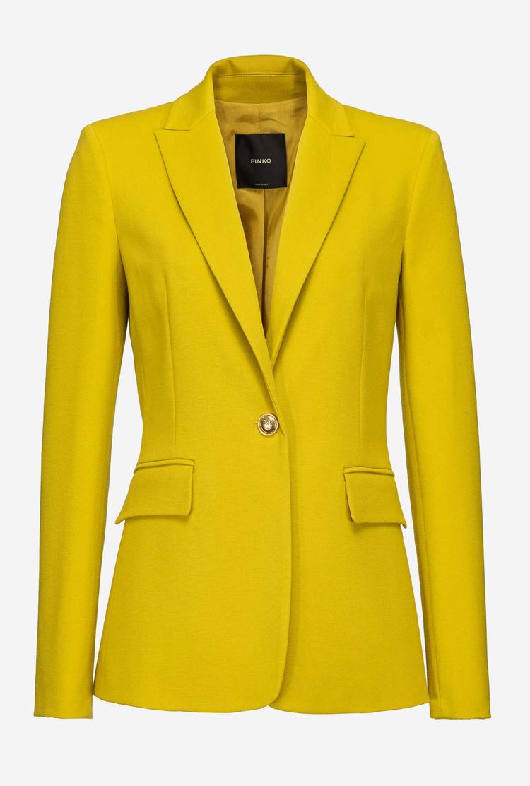 Yellow Women's Pinko Single-breasted Blazers | Ireland-14736809