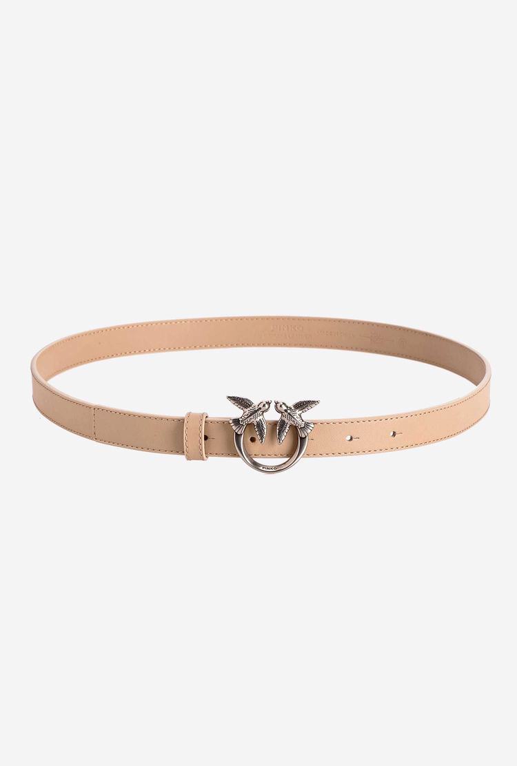 Beige Women's Pinko Love Birds Thin Leather Belts | Ireland-48510679