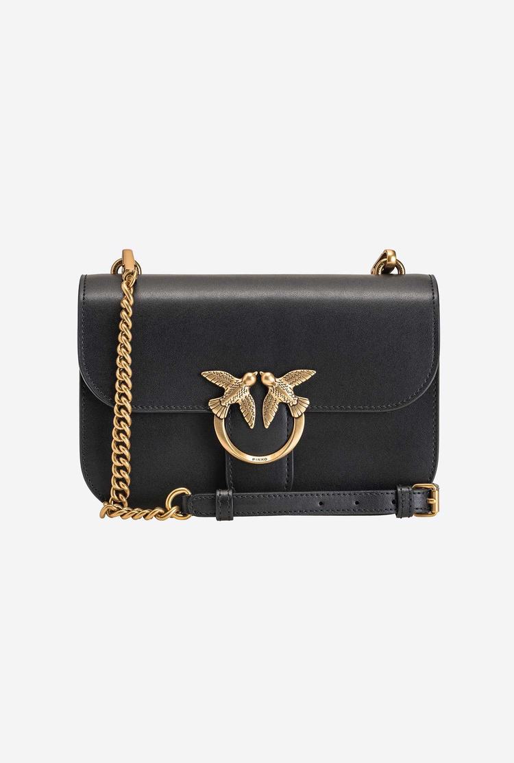 Black Gold Women's Pinko Love Bag Bell Simply Crossbody Bags | Ireland-68794259