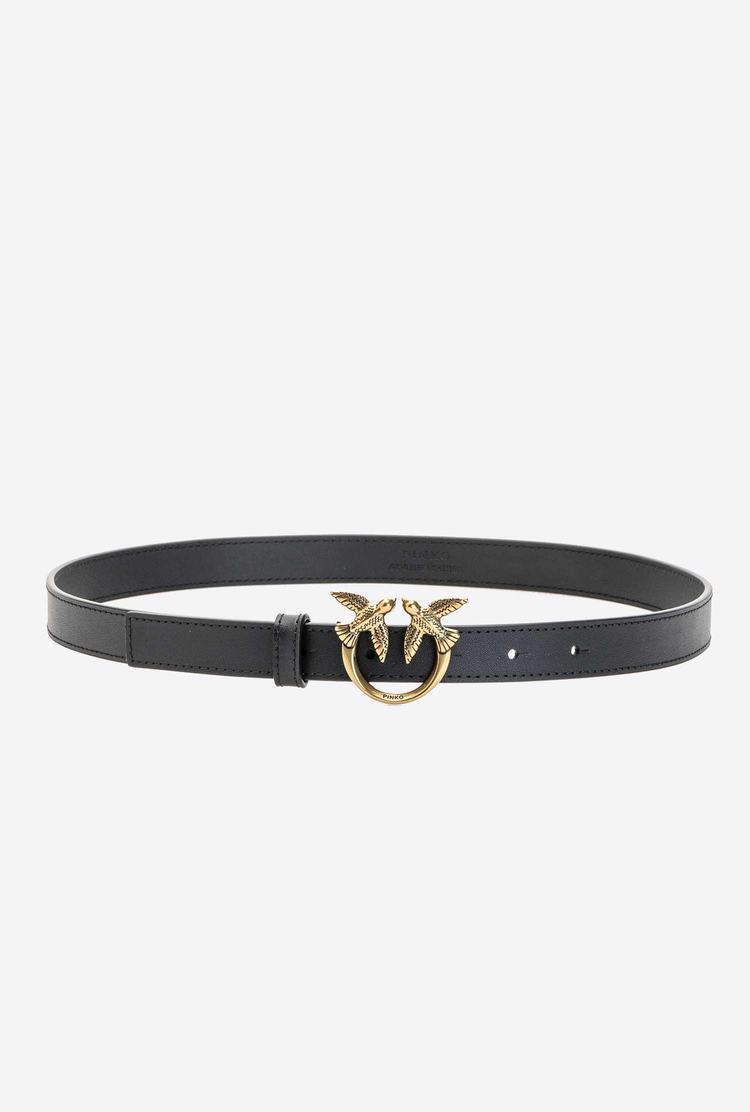 Black Gold Women's Pinko Love Birds Thin Leather Belts | Ireland-50712649