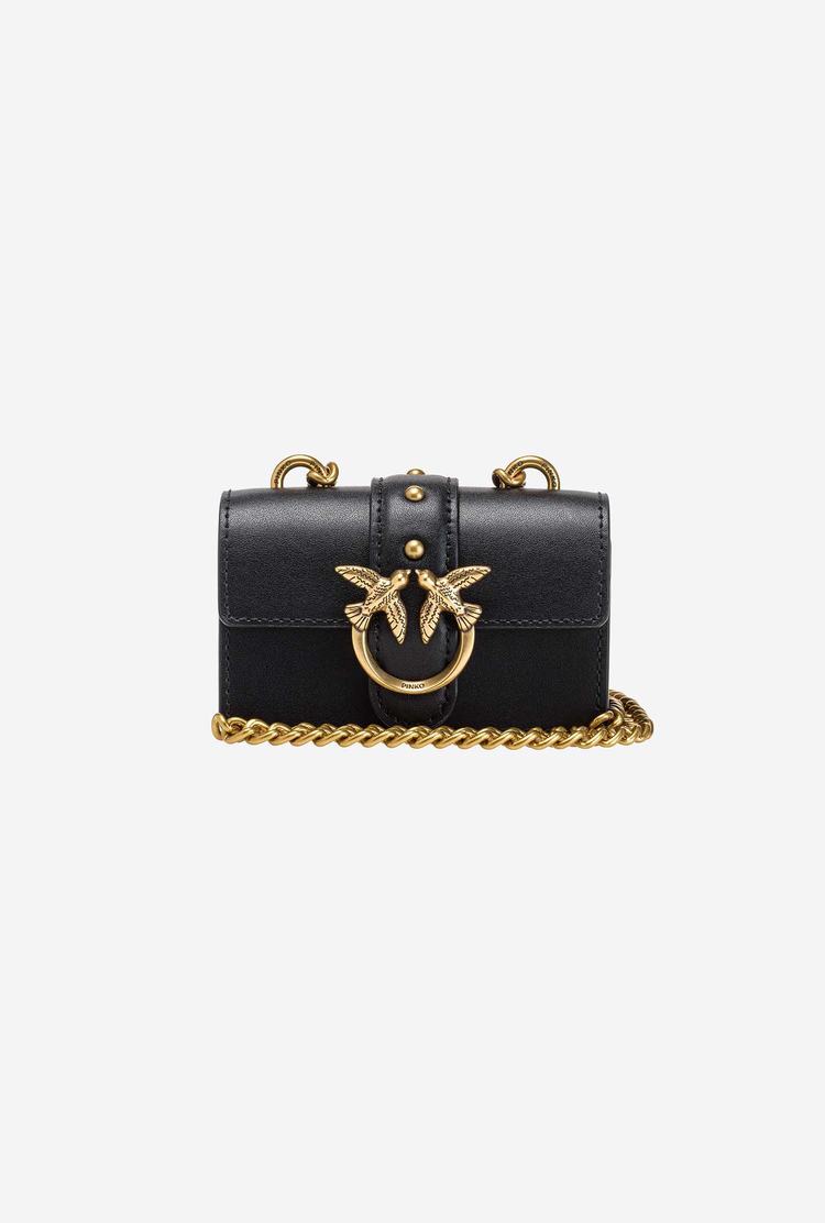 Black Gold Women's Pinko Micro Love Bag Icon Simply Mini Bag | Ireland-04791529