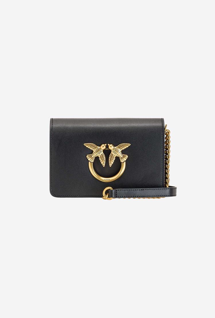 Black Gold Women's Pinko Mini Love Bag Click Simply Crossbody Bags | Ireland-80726919