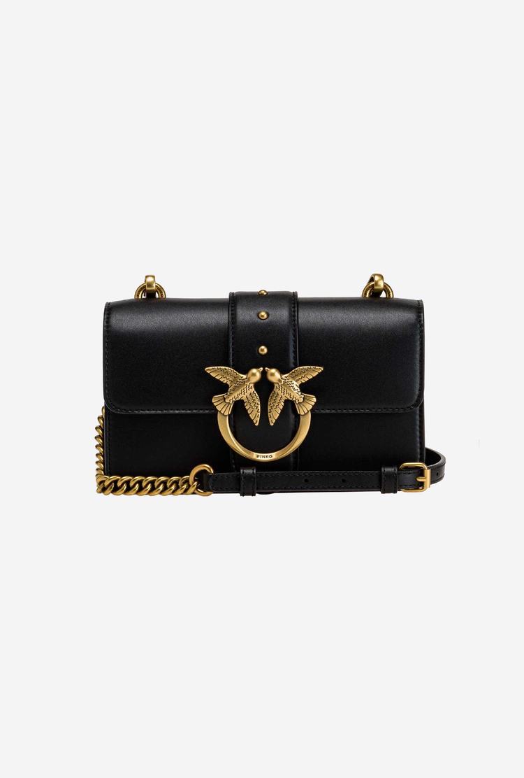 Black Gold Women's Pinko Mini Love Bag Icon Vegan Recycled Crossbody Bags | Ireland-63824759