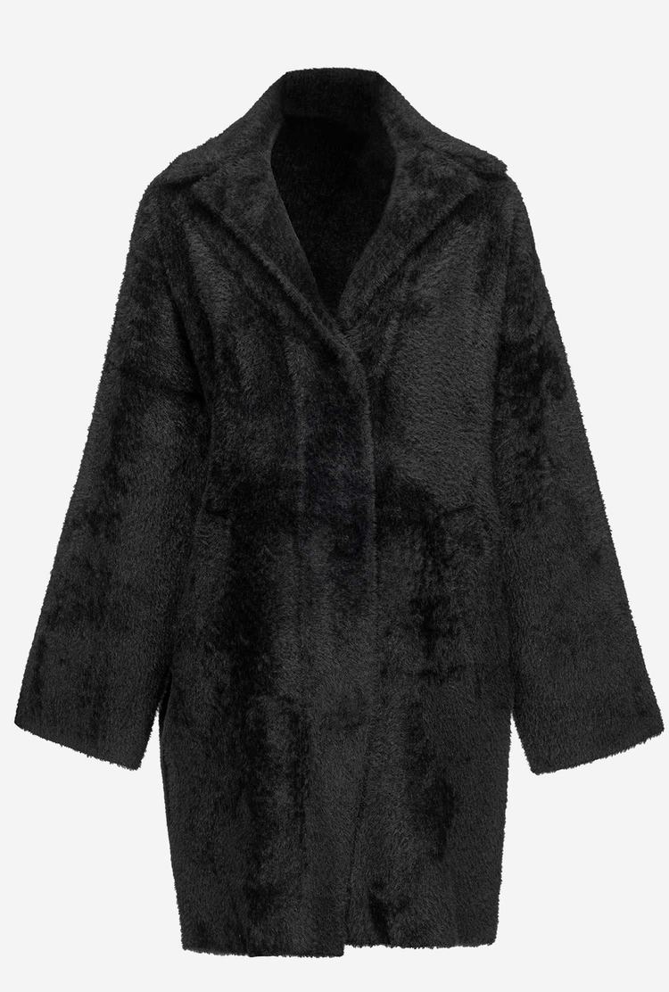 Black Women's Pinko Faux Fur Cocoon Coats | Ireland-23079649