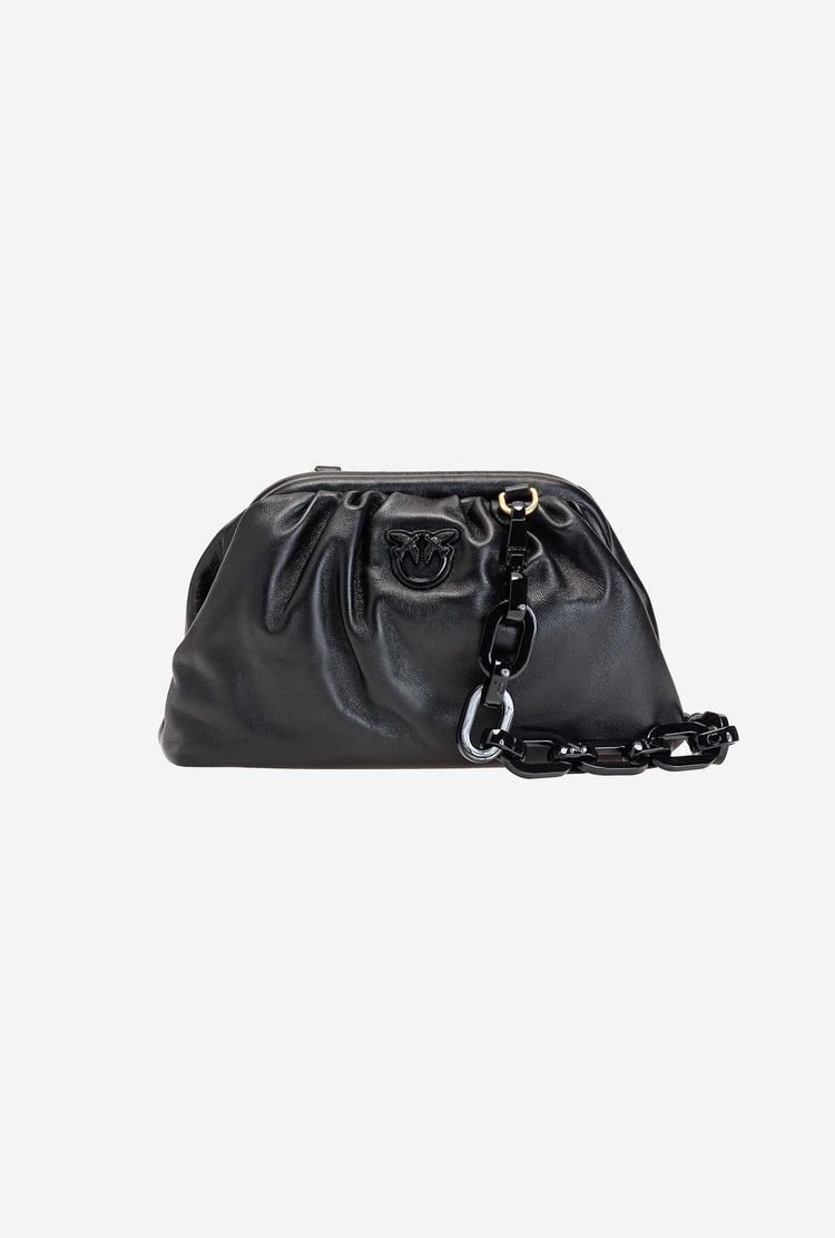 Black Women's Pinko Mini Chain Clutch Block Colour Handbag | Ireland-13458729