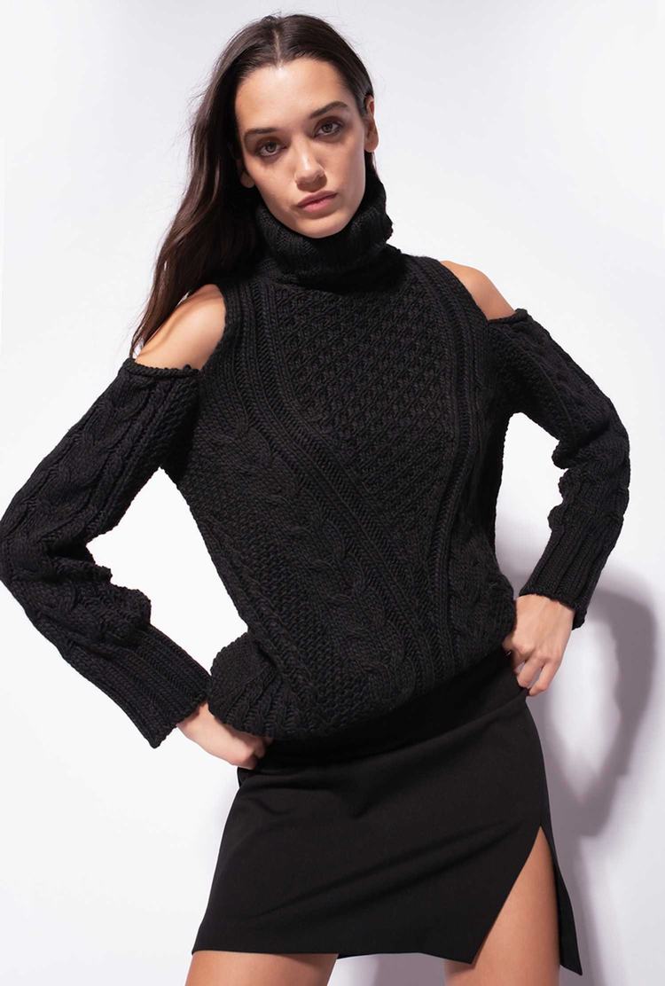 Black Women's Pinko Off-the-shoulder Pullover | Ireland-09126359