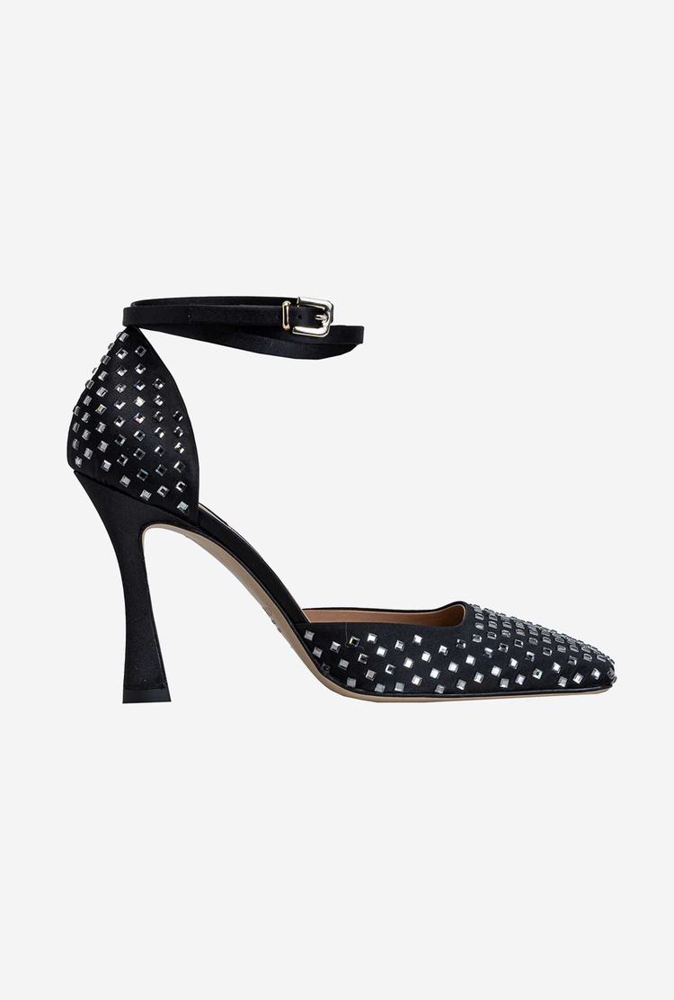 Black Women's Pinko Rhinestones Heels | Ireland-43986509