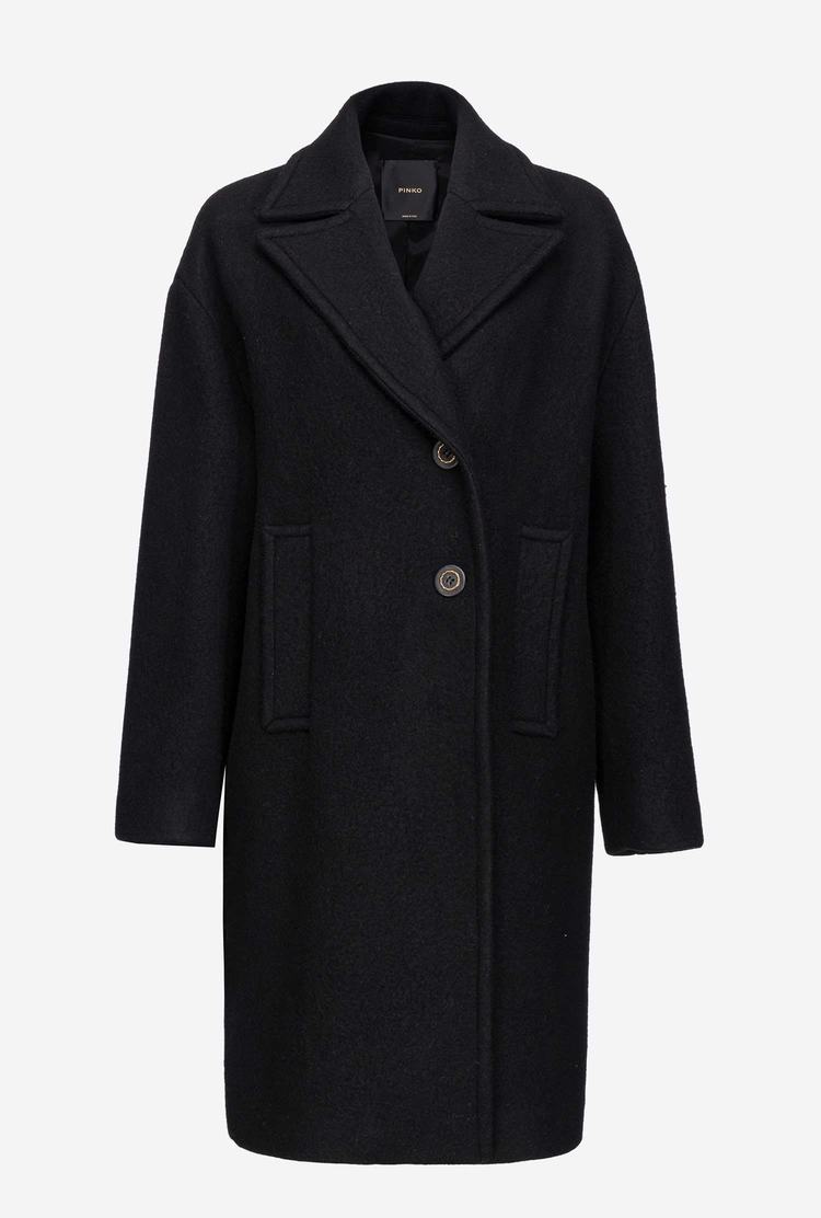 Black Women's Pinko Washed Cloth Coats | Ireland-85934609